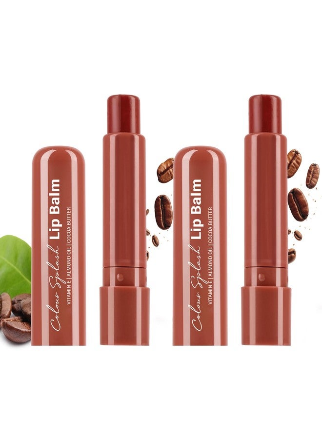 Hilary Rhoda Colour Splash Lip Balm | Moisturizing Lip Treatment with Vitamin E & Cocoa Butter | With SPF-15 | For Dry Chapped Lips | Intense Hydration | Pack of 2-3g (Coffee |Shade 02) - Image 1